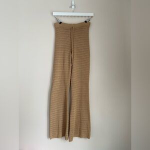 FCT with love brown ribbed knit crochet pants medium